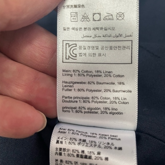 Joules Navy Short Sleeved Polka Dot FiFi Print Linen Blend Shift Dress, NWT, 12 - Picture 7 of 8